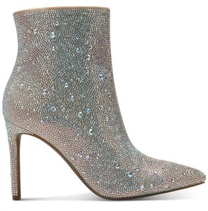 NWT INC Diamond Holo Silver Beaded Boots